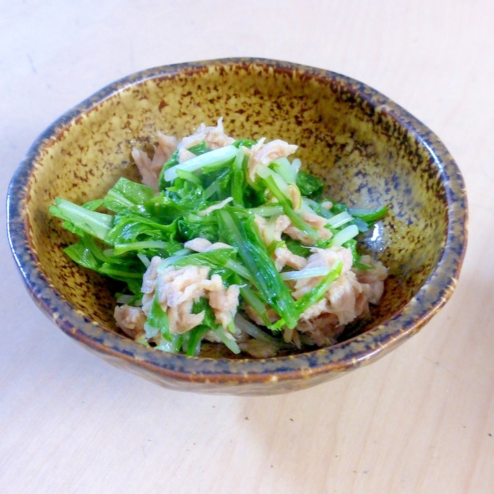 レンチンで超簡単 水菜とツナのささっと和え物